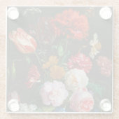 ガラスの花瓶で花を飾る静物詩 ガラスコースター (裏面)