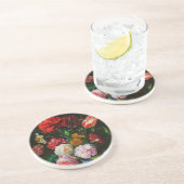 ガラスの花瓶で花を飾る静物詩 コースター (側面)