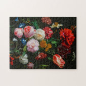 ガラスの花瓶で花を飾る静物詩 ジグソーパズル (横)