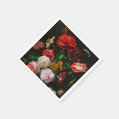 ガラスの花瓶で花を飾る静物詩 スタンダードカクテルナプキン (角)