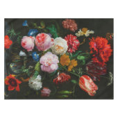 ガラスの花瓶で花を飾る静物詩 テーブルクロス (正面(横))