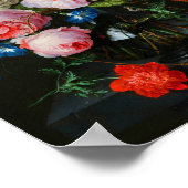 ガラスの花瓶で花を飾る静物詩 ポスター (角)