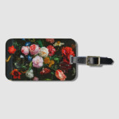 ガラスの花瓶で花を飾る静物詩 ラゲッジタグ (正面横)