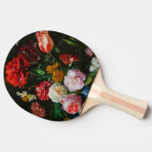 ガラスの花瓶で花を飾る静物詩 卓球ラケット (横)