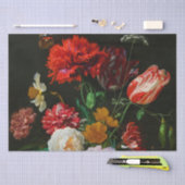 ガラスの花瓶で花を飾る静物詩 薄葉紙 (クラフト)