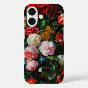 ガラスの花瓶で花を飾る静物詩 iPhone 16ケース