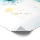 ガラスの花瓶に入った青い花 ポスター (角)