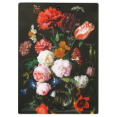 ガラスの花瓶に花を飾る静かなクラシック生活 クリップボード (裏面)