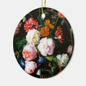 ガラスの花瓶に花を飾る静かなクラシック生活 セラミックオーナメント (左)