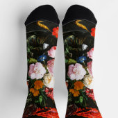 ガラスの花瓶に花を飾る静かなクラシック生活 ソックス (上部)