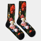 ガラスの花瓶に花を飾る静かなクラシック生活 ソックス (右)