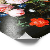 ガラスの花瓶に花を飾る静かなクラシック生活 フォトプリント            (角)