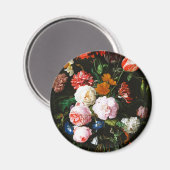 ガラスの花瓶に花を飾る静かなクラシック生活 マグネット (正面/裏面)