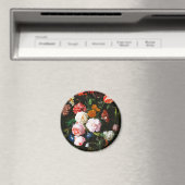 ガラスの花瓶に花を飾る静かなクラシック生活 マグネット (インサイチュ (食洗機))