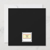 ガラスの花瓶のポピー黒い輪郭アート 招待状 (裏面)