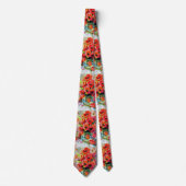 ガラスの花瓶の中のケシ ネクタイ (正面)