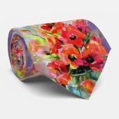 ガラスの花瓶の中のケシ ネクタイ (ロール)