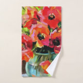 ガラスの花瓶の中のケシ バスタオルセット (ハンドタオル)