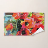 ガラスの花瓶の中のケシ バスタオルセット (ハンドタオル)