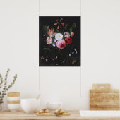 ガラスの花瓶の春の花, 17世紀 ポスター (キッチン)
