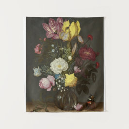 ガラスの花瓶の花束 タペストリー
