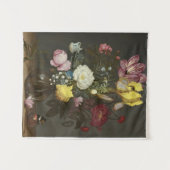 ガラスの花瓶の花束 タペストリー (正面(横))