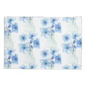 ガラスの花瓶の青い花 枕カバー (裏面)