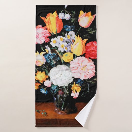 ガラスの花Jan Brueghel the Younger バスタオル (バスタオル)