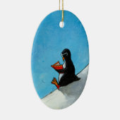 ガラスの読本のペンギンの芸術のおもしろいのかわいい鳥 セラミックオーナメント (右)