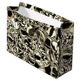 ガラスの輝きの金ゴールドや気泡の血か？ ラージペーパーバッグ