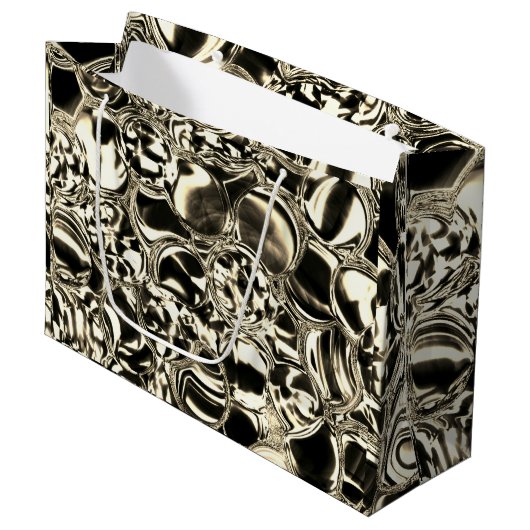 ガラスの輝きの金ゴールドや気泡の血か? ラージペーパーバッグ (正面アングル)