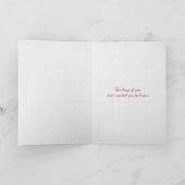 ガラスの雨滴を持つ赤いチューリップ カード (内部)