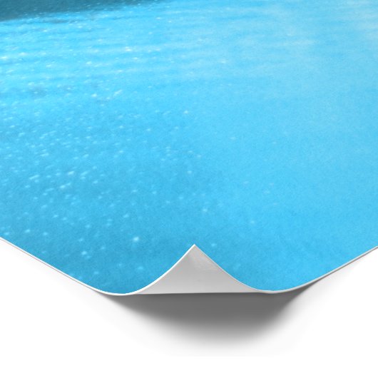 ガラスの青い白の冷たいライト抽象芸術 ポスター (角)