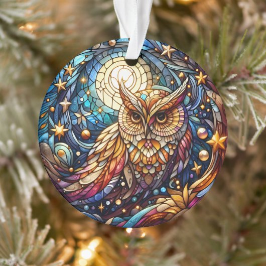 ガラスの静けさフローラステンドグラスの窓 オーナメント (ツリー)