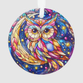 ガラスの静けさフローラステンドグラスの窓 オーナメント (裏面)