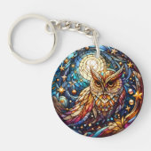 ガラスの静けさフローラステンドグラスの窓 キーホルダー (正面)