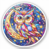 ガラスの静けさフローラステンドグラスの窓 シール (正面)