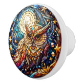 ガラスの静けさフローラステンドグラスの窓 セラミックノブ (右)