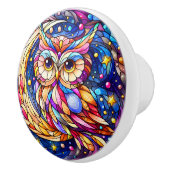 ガラスの静けさフローラステンドグラスの窓 セラミックノブ (右)