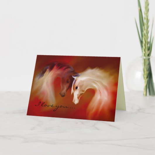 「ガラスの馬、バレンタインの愛」~グリーティングカード シーズンカード (正面)