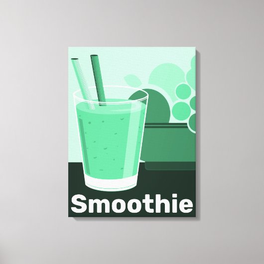 ガラスの黒 – 白 – 緑のキッチンウォールアート – キャンバス (正面)