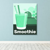 ガラスの黒 – 白 – 緑のキッチンウォールアート – キャンバス (インサイチュ (ウッドフロア))