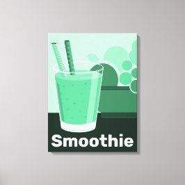 ガラスの黒 – 白 – 緑のキッチンウォールアート – キャンバス