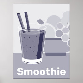 ガラスの黒、白、青のキッチンウォールアート – ポスター