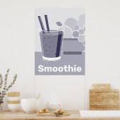 ガラスの黒、白、青のキッチンウォールアート – ポスター (キッチン)