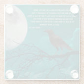 ガラスはポーの詩と緑の中のレイヴンをコースター ガラスコースター (裏面)