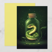 ガラスびんの中に魔法をかけられたヘビ 招待状 (正面/裏面)