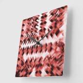 ガラスまたはストライプ鏡シェード付き赤い十字型の スクエア壁時計 (傾斜)