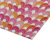 ガラスまな板のモダンな波のピンク+ カッティングボード (角)