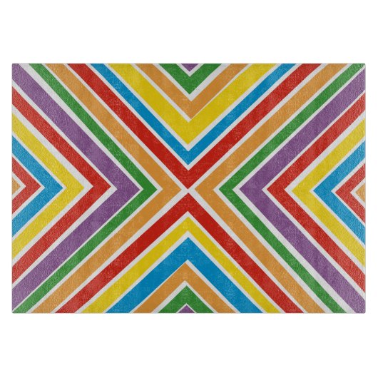 ガラスまな板の中心点の虹 カッティングボード (正面)